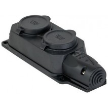 zásuvka spoj. gumená METESOLID 2x230V 16A IP44